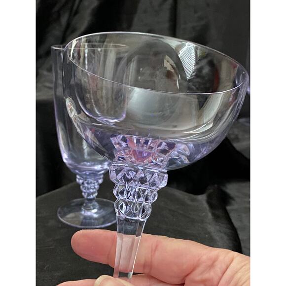 Vintage Iced Tea Stem 1962 Tiffin-Franciscan Twilight Blue OPTIC For 1 Glass - Picture 5 of 10